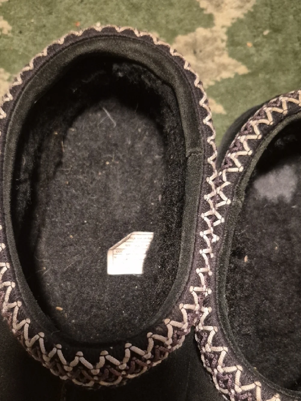 UGG Black Suede Shearling-Lined Cozy Mule Slippers